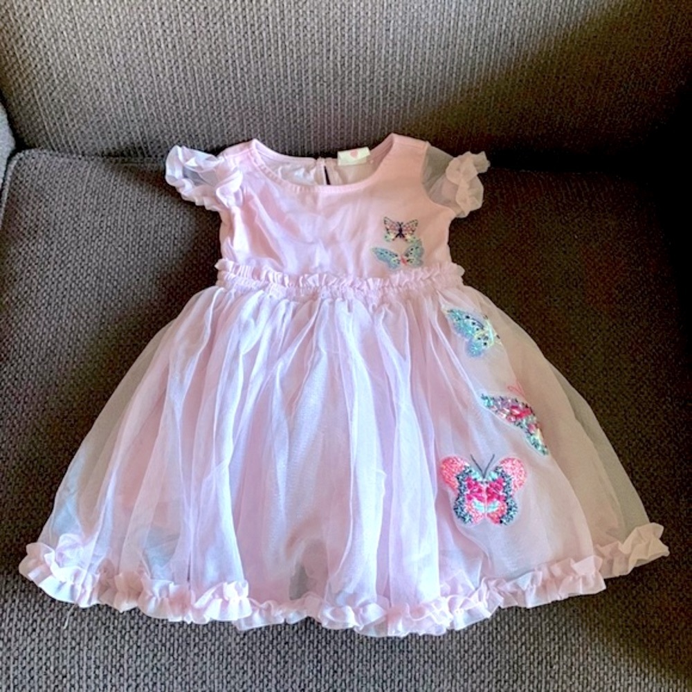 🦋3/$20 Tutus and Tambourines Girls Mesh Butterfly Dress 18 Months - Picture 2 of 7